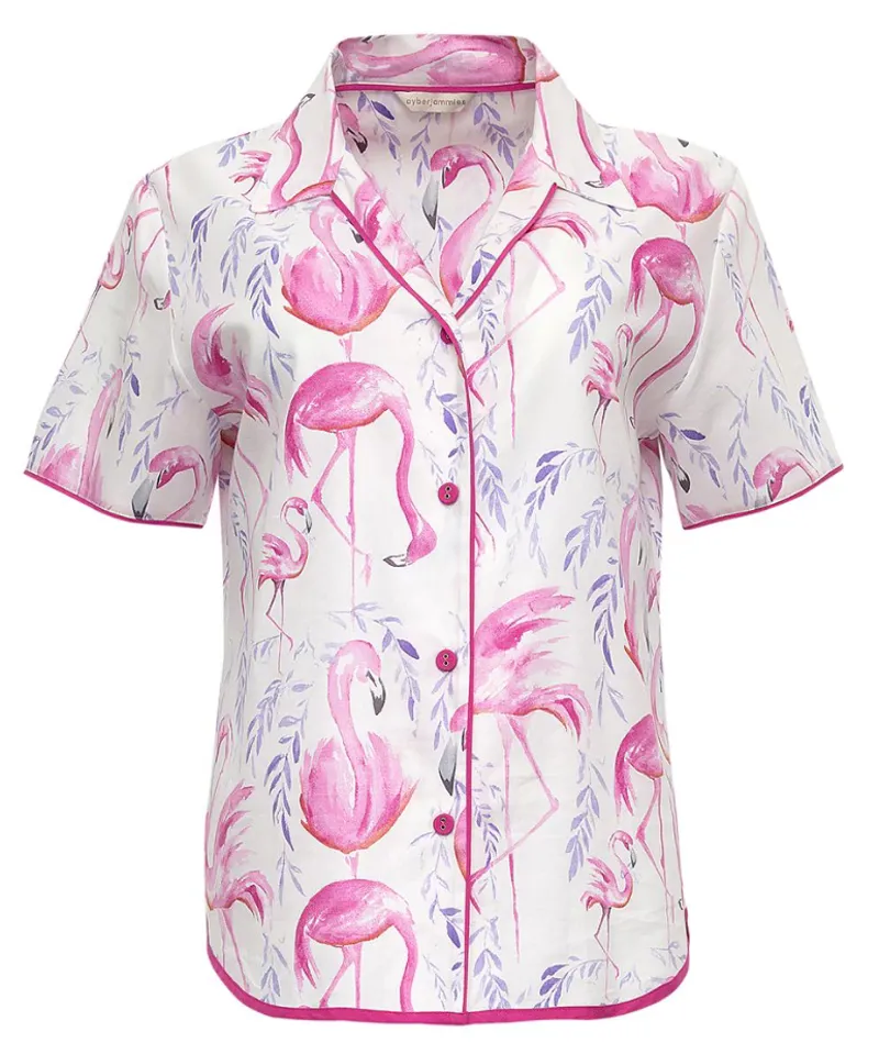 Cyberjammies Fifi Cropped Pyjama in Flamingo-3